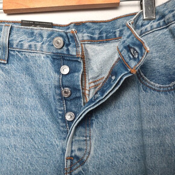 Levis 501 '90S Jeans 100% Cotton Loose Fit Denim Ripped Button Fly 31x 30 NEW - Picture 7 of 12